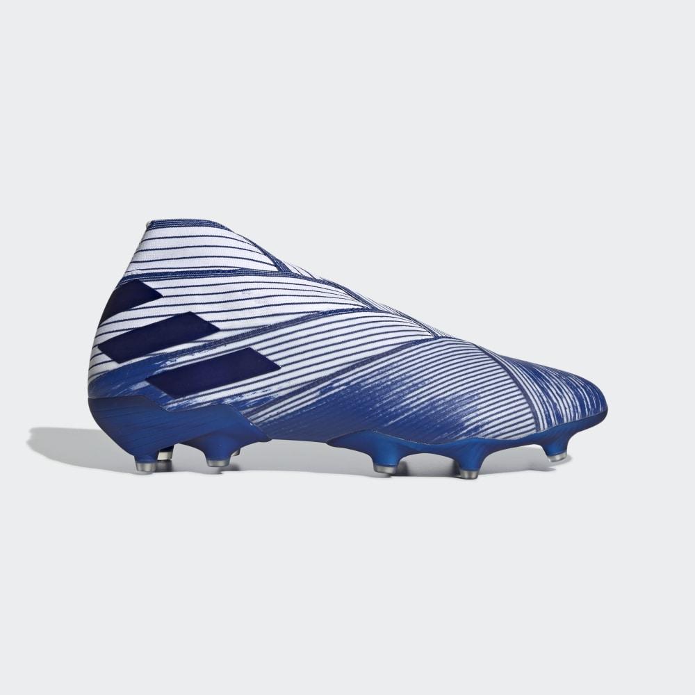 Ghete Fotbal Adidas Nemeziz 19+ Firm Ground Barbati Romania - Albi/Albastru Regal/Albastru Regal EG7